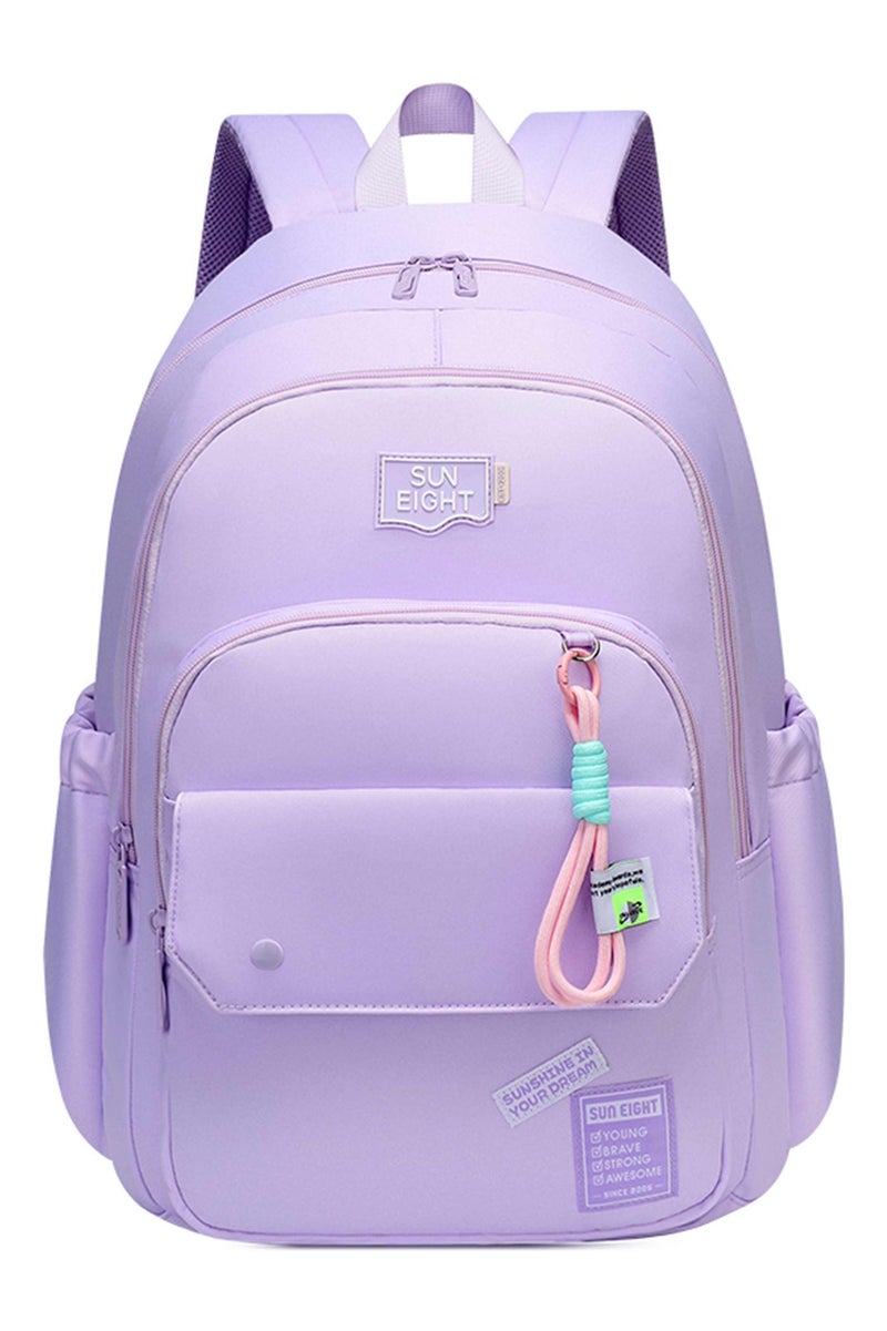 SUN EIGHT Premium 18.5-inch Light Weight School Backpack Water Resistant Polyester Purple Daypack for Girls, SE8485, Purple - Image 3